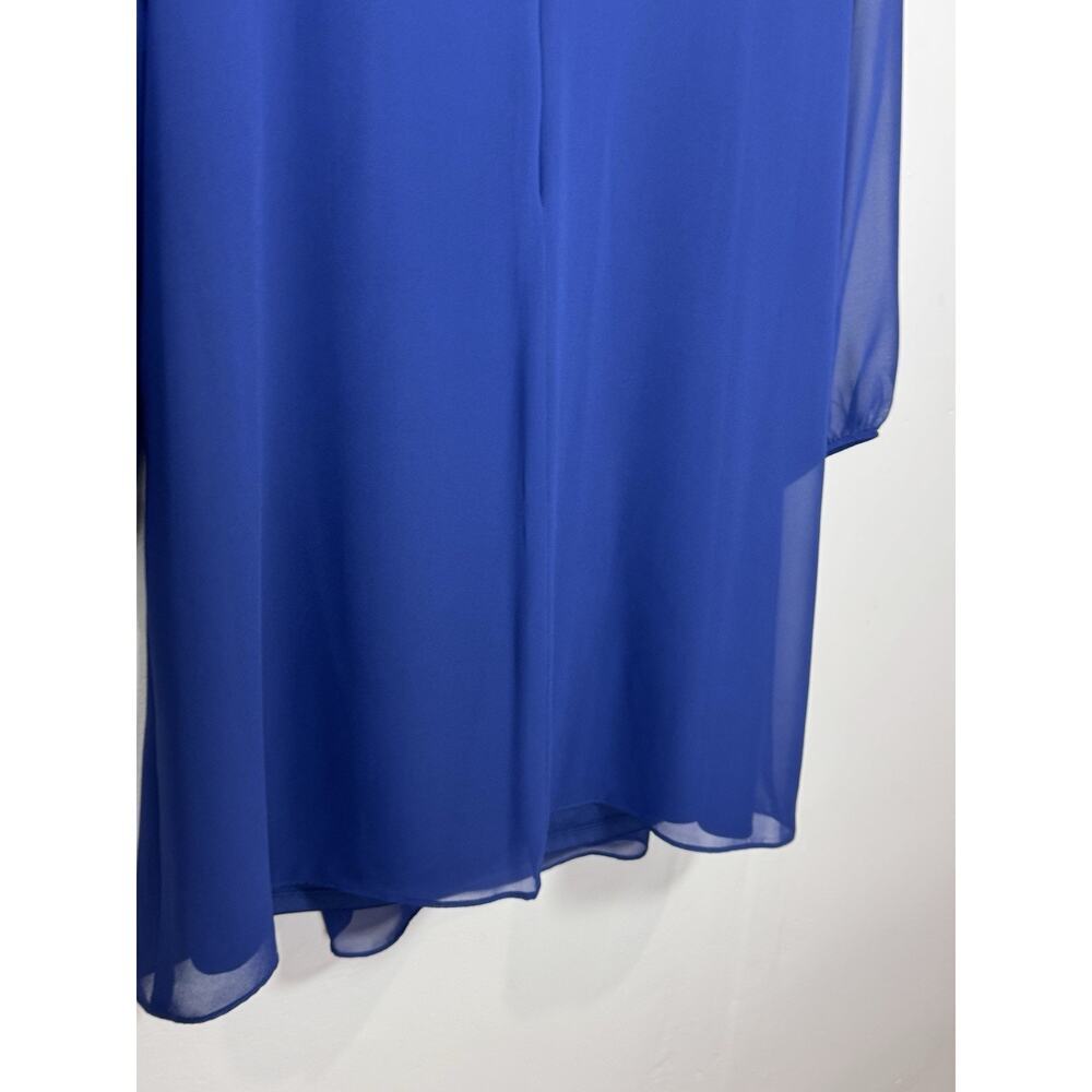 NWT Nine West Sheath Dress Sheer Sleeve Navy Boat Neck Formal Size 12 MSRP $79 - Picture 8 of 12